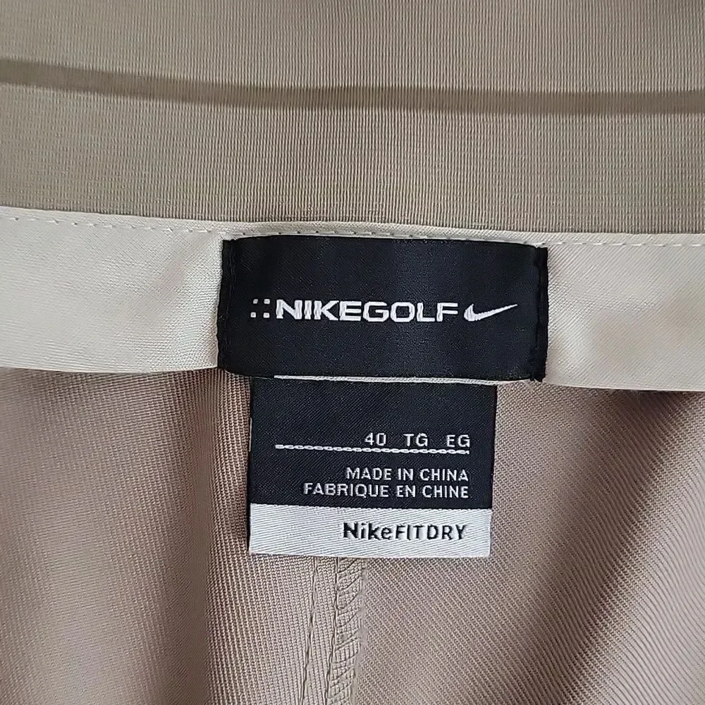 Nike Golf Men's Flat Front Shorts - Tan Size 40